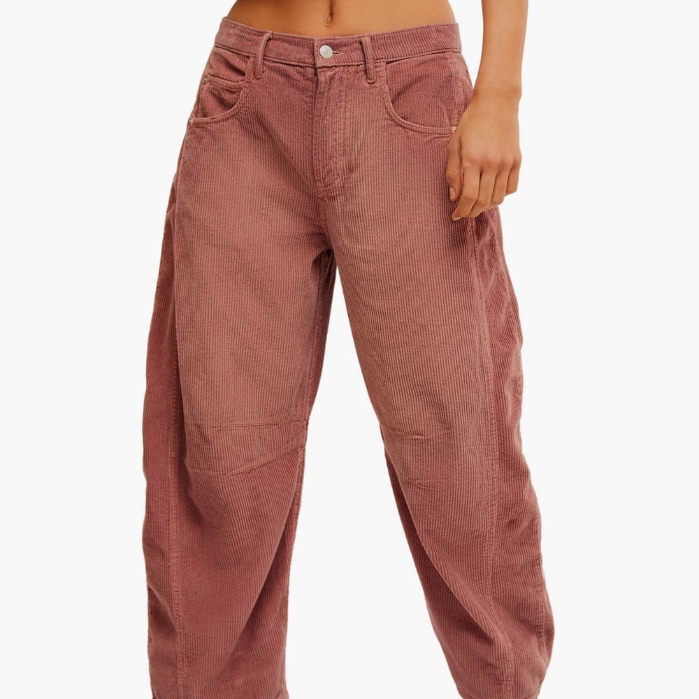 Free People Good Luck Barrel Leg Cords